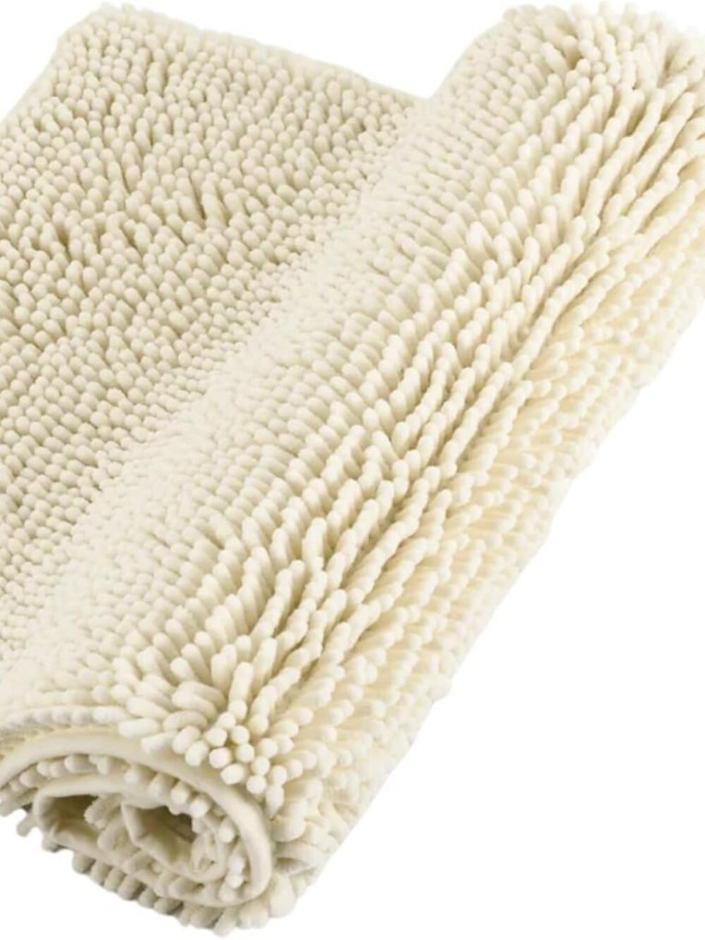 Chenille Bathroom Rugs Non Slip Bath Bathroom Accessories (Cream, 24" x 40")